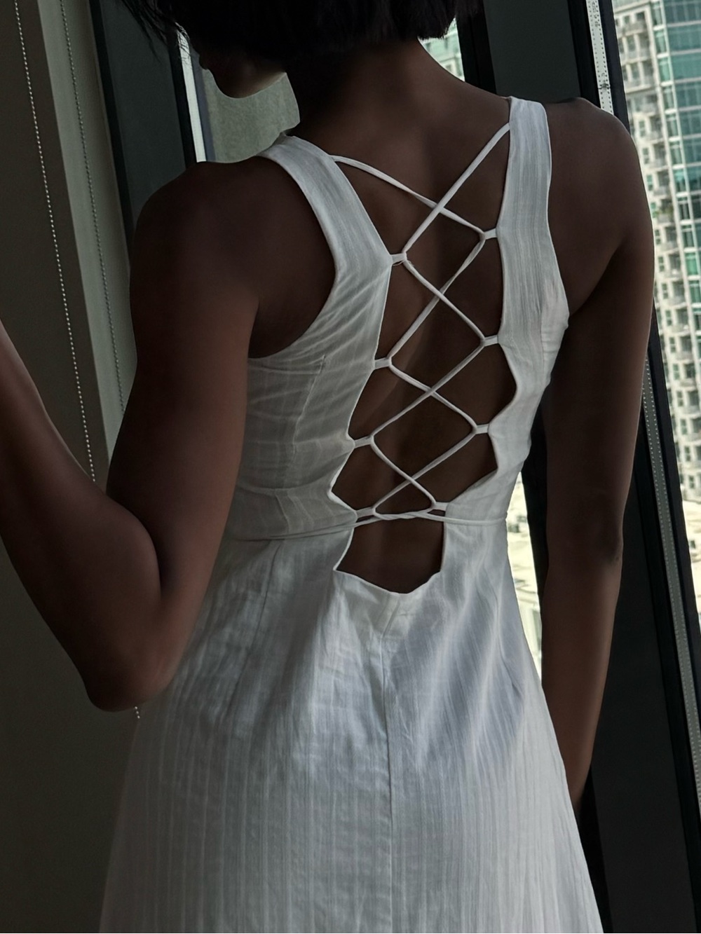 Peppermayo White Sleeveless Maxi Dress with Tie Waist - Picture 4 of 5
